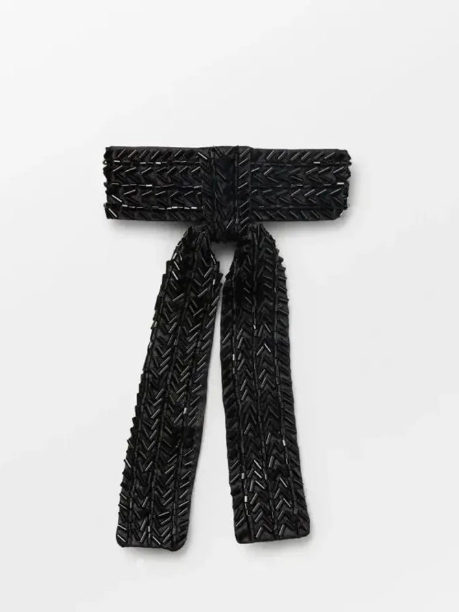 BECKSØNDERGAARD MERRY BEADED BOW BLACK