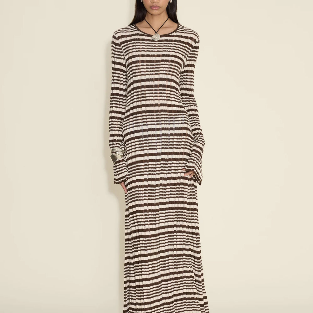 
                  
                    HOLZWEILER RIB STRIPE DRESS BROWN MIX
                  
                