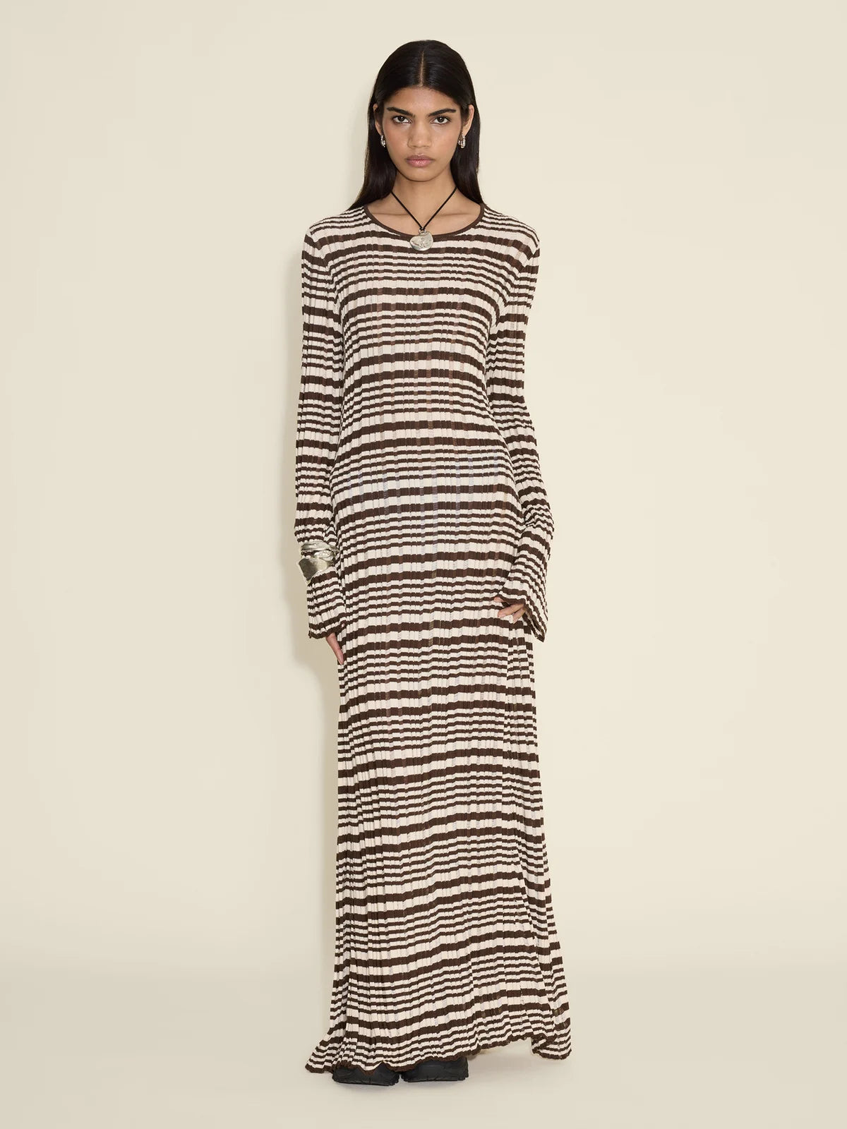 
                  
                    HOLZWEILER RIB STRIPE DRESS BROWN MIX
                  
                