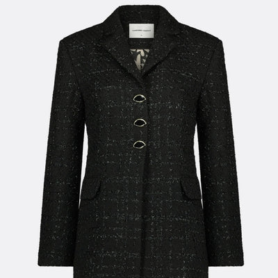 FABIENNE CHAPOT CHER TWEED BLAZER BLACK