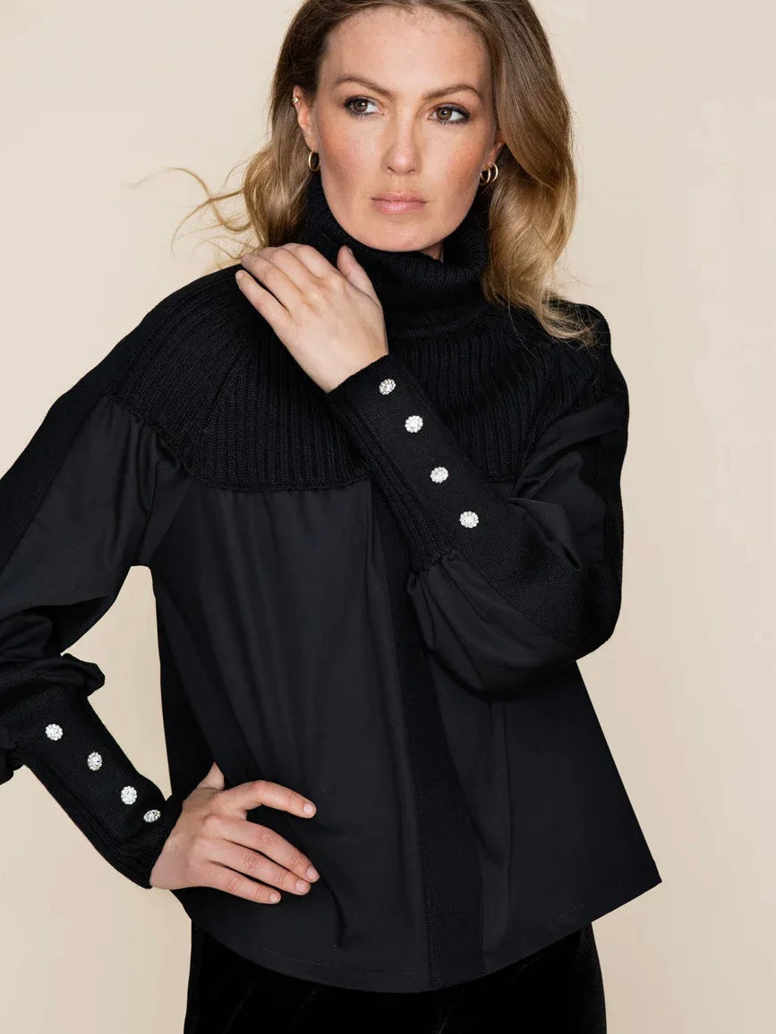 ELLA & IL CLEO MERINO SWEATER BLACK