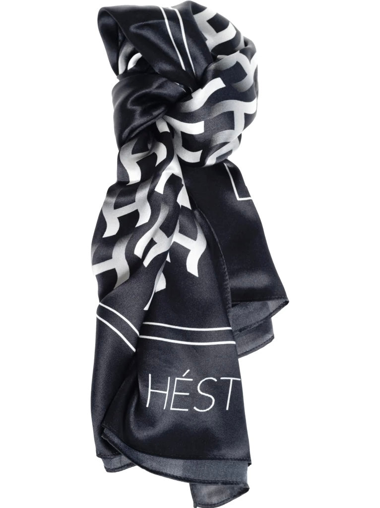 HÈST FRØYA SILK SCARF SMALL BLACK