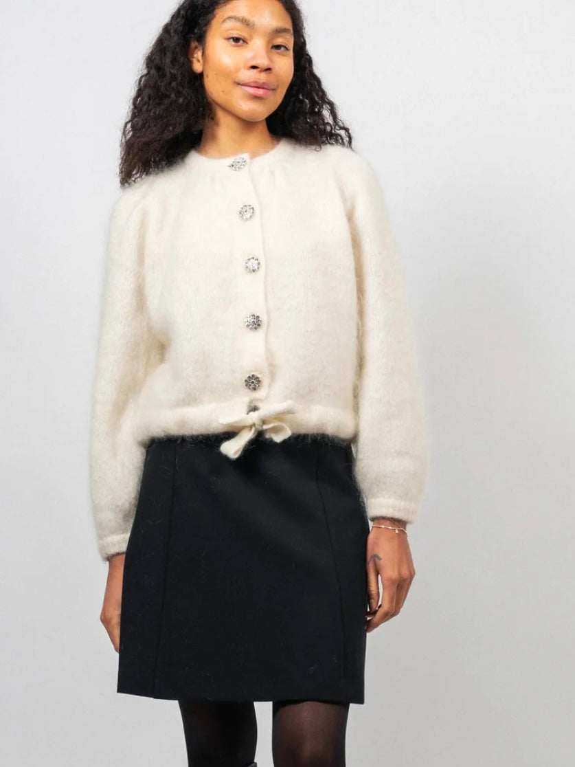 ELLA & IL FRANCA LUX CHUNKY CARDIGAN WHITE