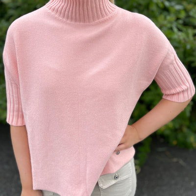 PLEASE TURTLENECK SWEAT UNICA ROSA