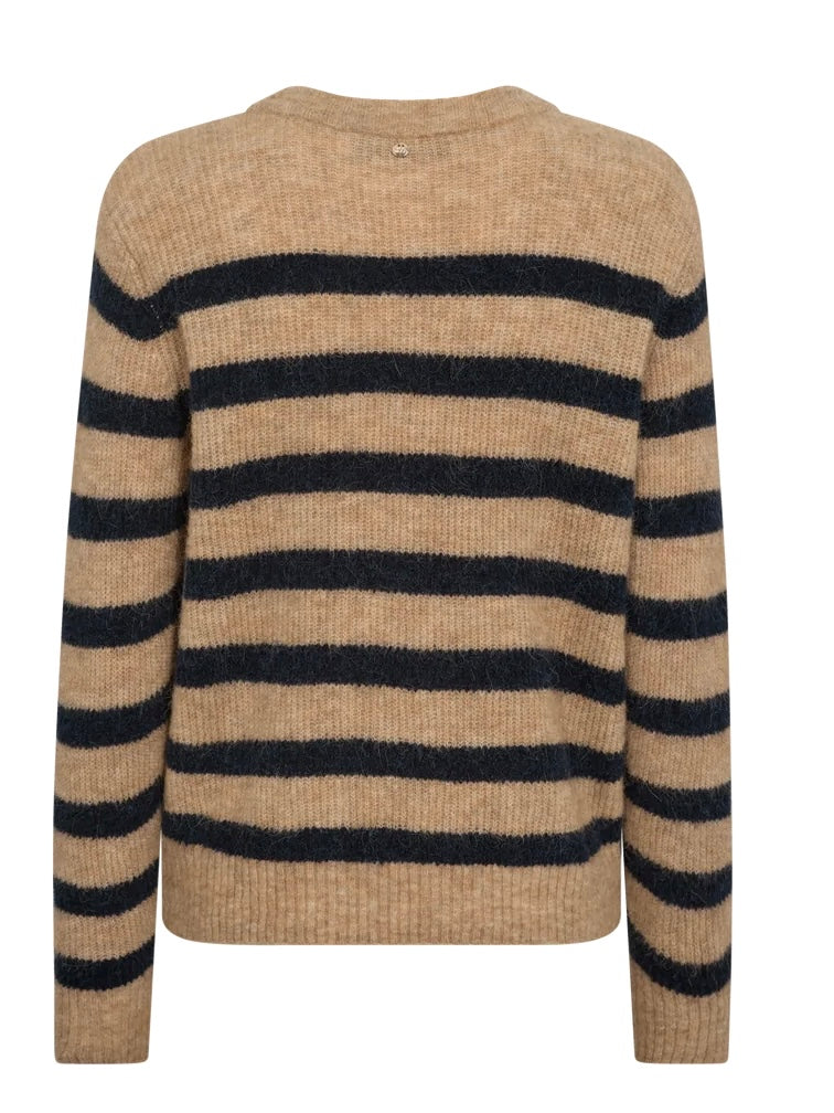 
                  
                    MOS MOSH THORA STRIPE CREWNECK KNIT TANNIN
                  
                