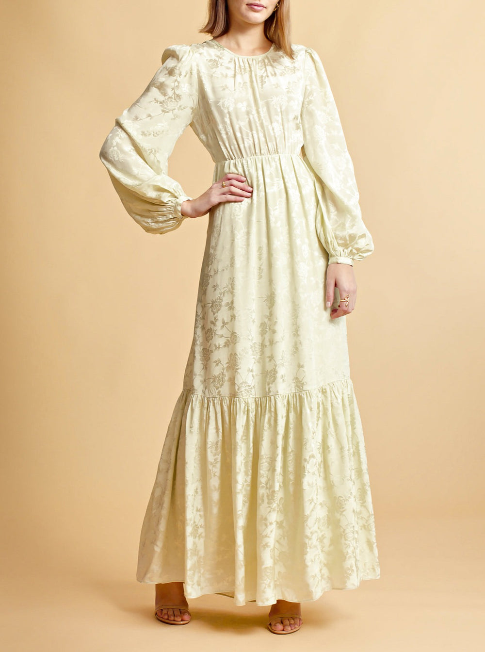 BY TIMO JACQUARD GOWN PISTACHIO