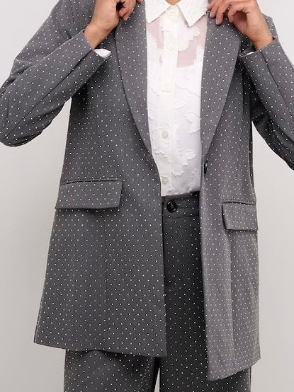 
                  
                    CULTURE ANNLISE STUDDED BLAZER GREY V/silver
                  
                