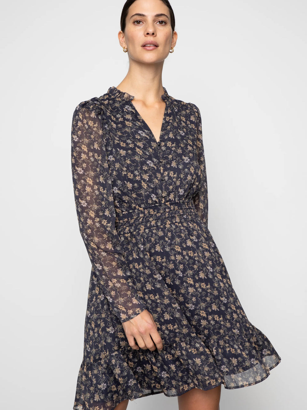 CAMILLA PIHL EIRA DRESS NAVY DAHLIA PRINT