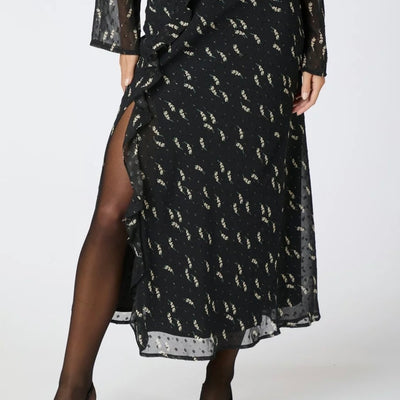 NEO NOIR VINZA FLOWER BRANCH SKIRT BLACK