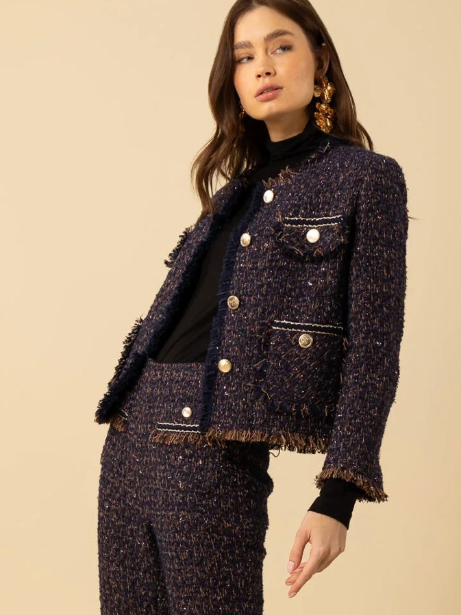 HALE BOB MALANI JACKET TWEED NAVY