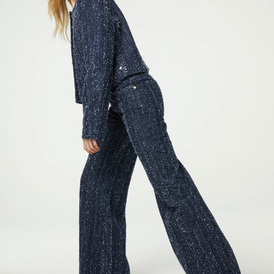 FABIENNE CHAPOT THEA WIDE LEG TWEED JEANS DARK INDIGO 32