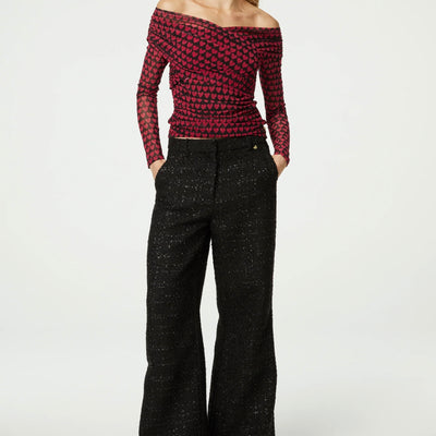 FABIENNE CHAPOT REMI TWEED TROUSERS BLACK