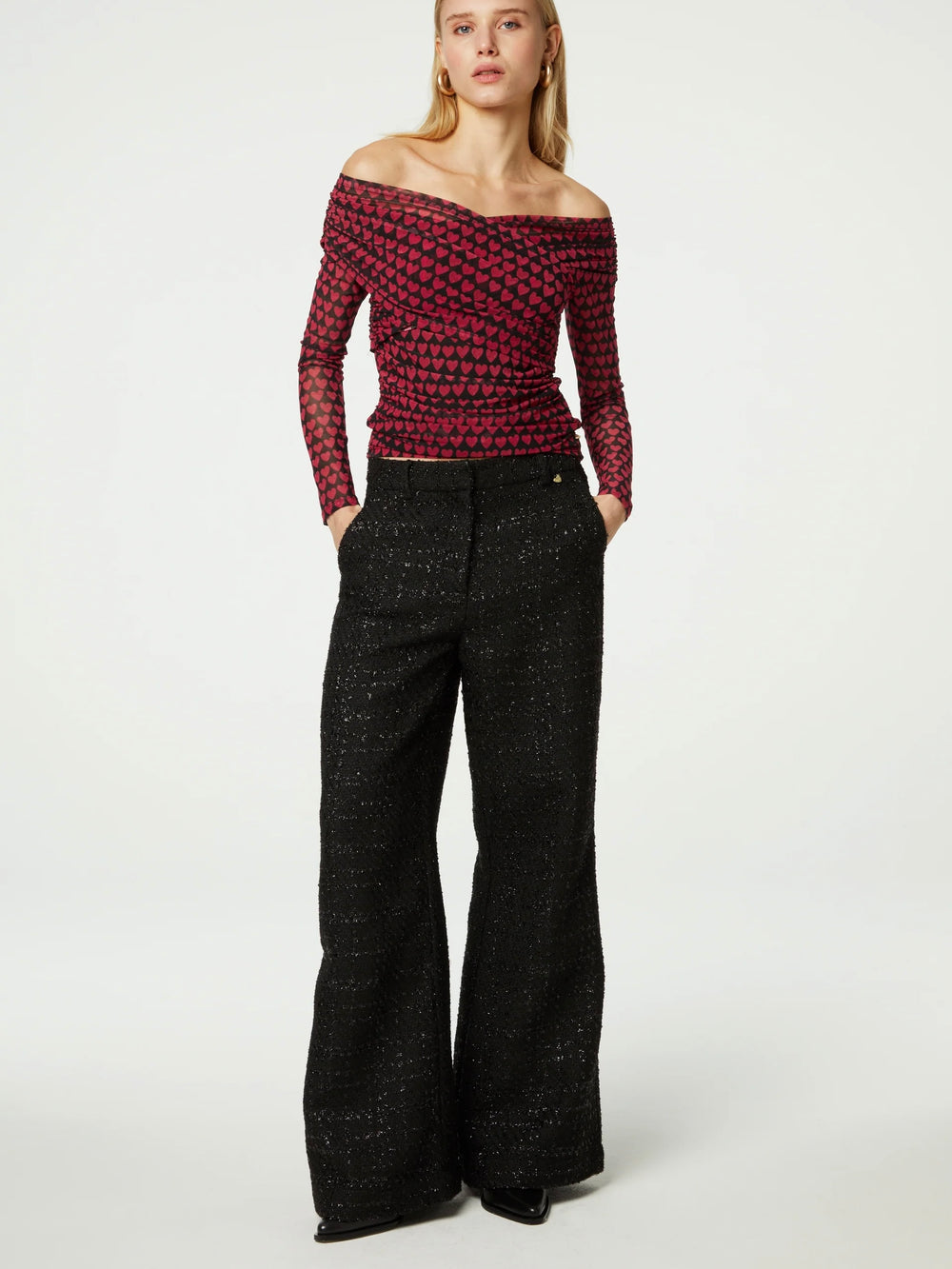 FABIENNE CHAPOT REMI TWEED TROUSERS BLACK