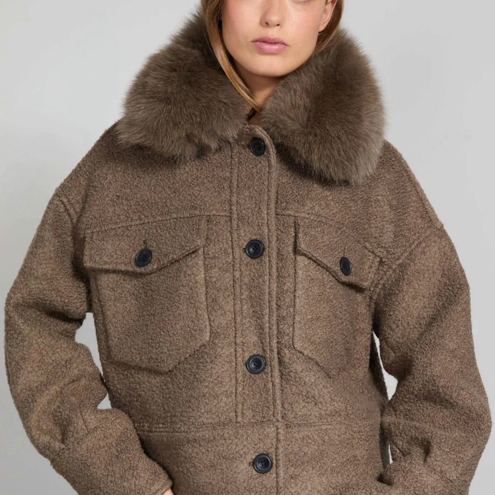 
                  
                    MEOTINE CHARLIE JACKET WOOL BOUCLE GREY/BROWN
                  
                