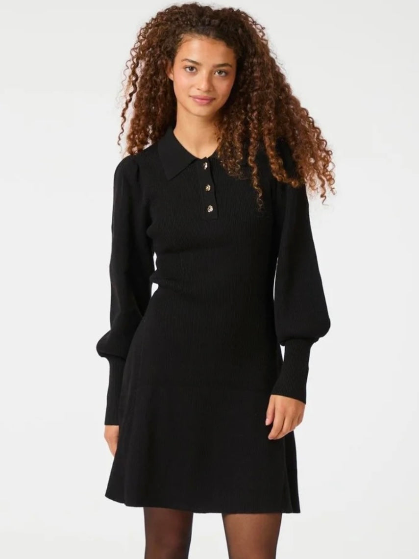 NEO NOIR POLLI RIB KNIT DRESS BLACK