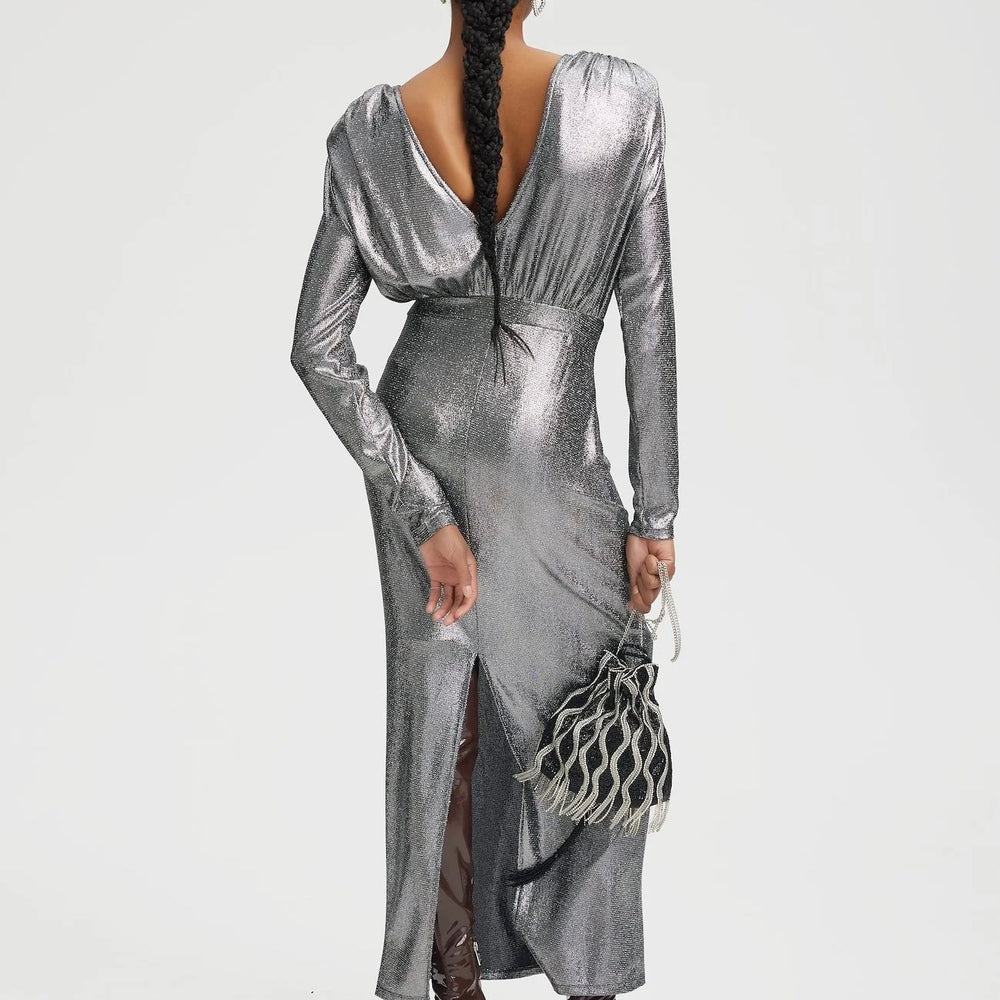 
                  
                    GESTUZ EIRA LONG DRESS SILVER STRUCTURE
                  
                