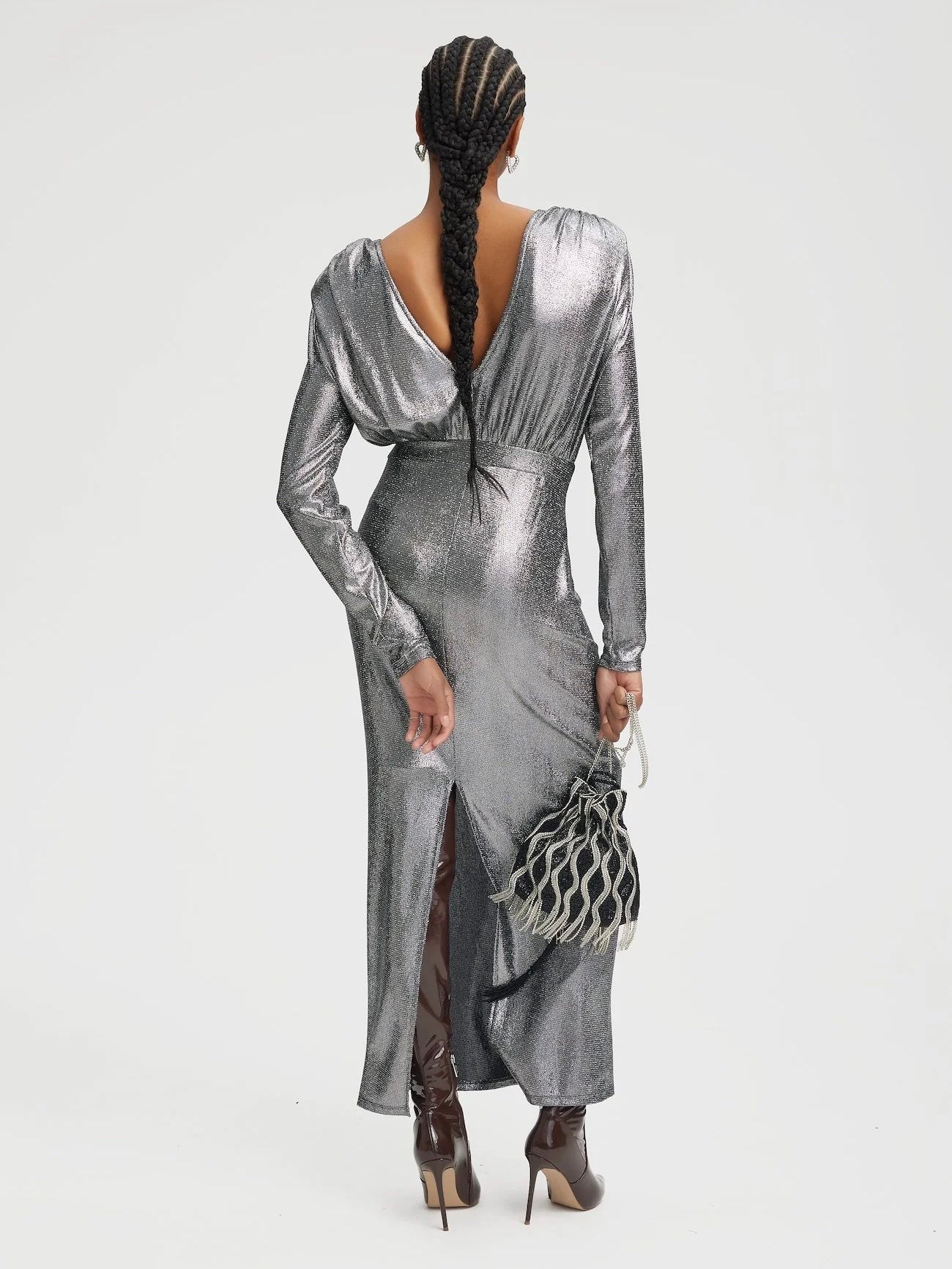 
                  
                    GESTUZ EIRA LONG DRESS SILVER STRUCTURE
                  
                