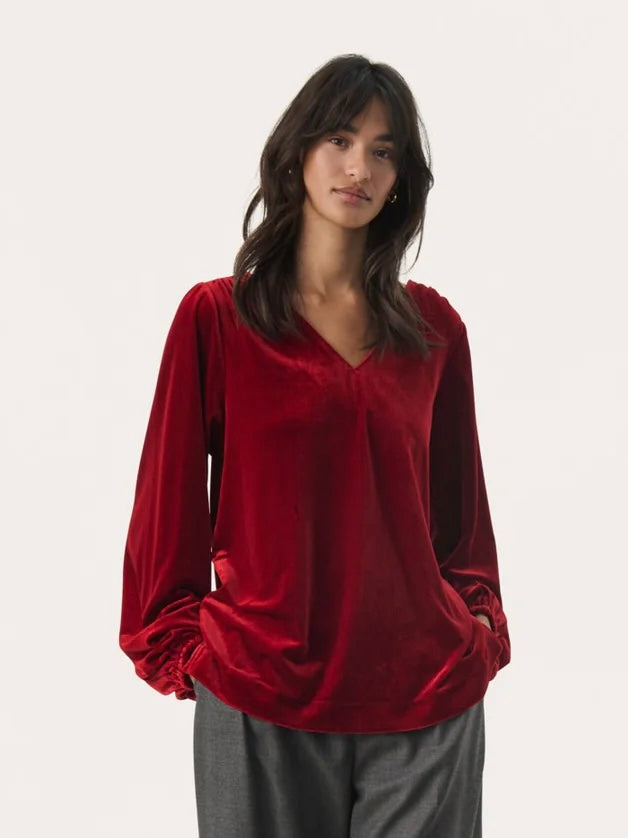 PART TWO MADIS BLOUSE RHYTHMIC RED