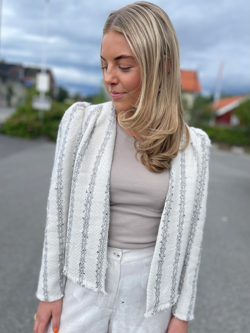 CO’COUTURE ALVIE BOUCLE JACKET OFF WHITE