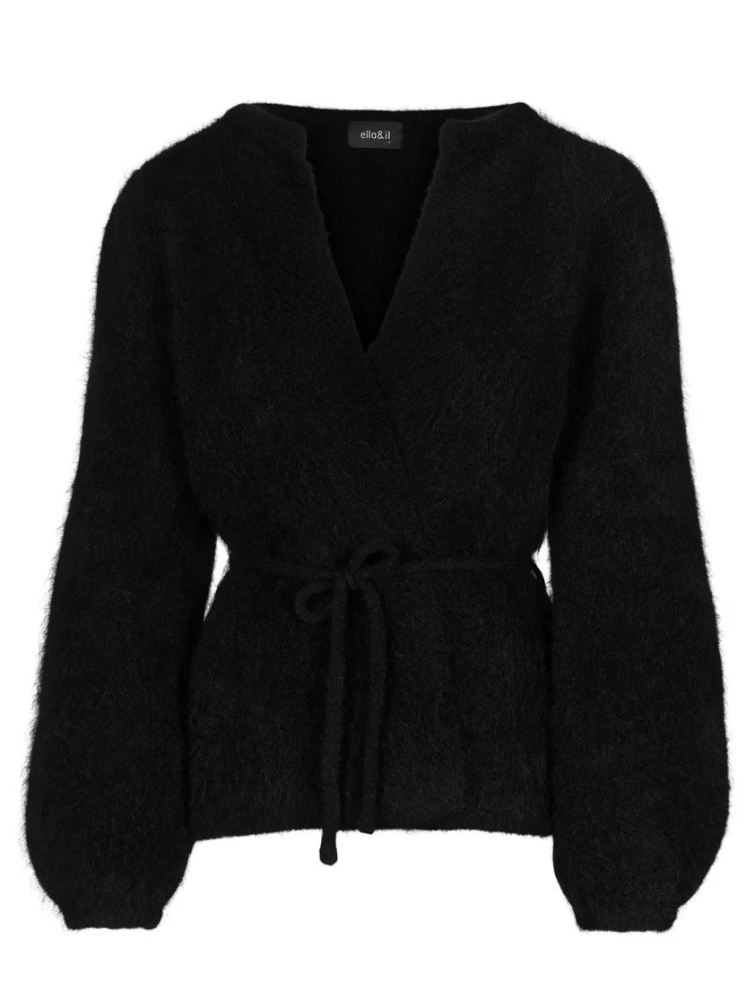 ELLA & IL FREDRIKKE CHUNKY CARDIGAN BLACK