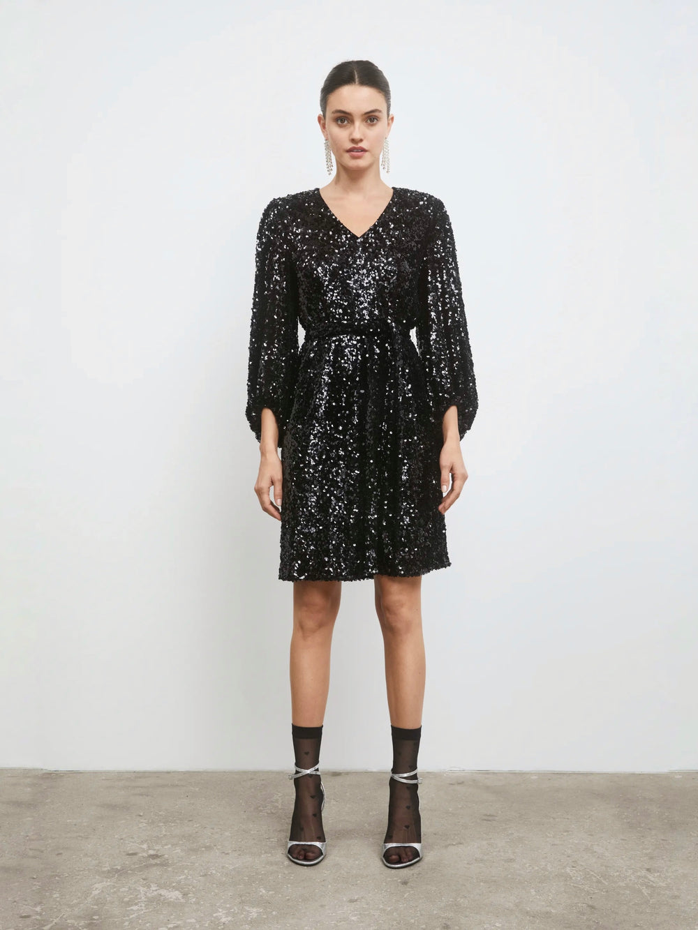 CAMILLA PIHL BIANCA SEQUIN DRESS BLACK