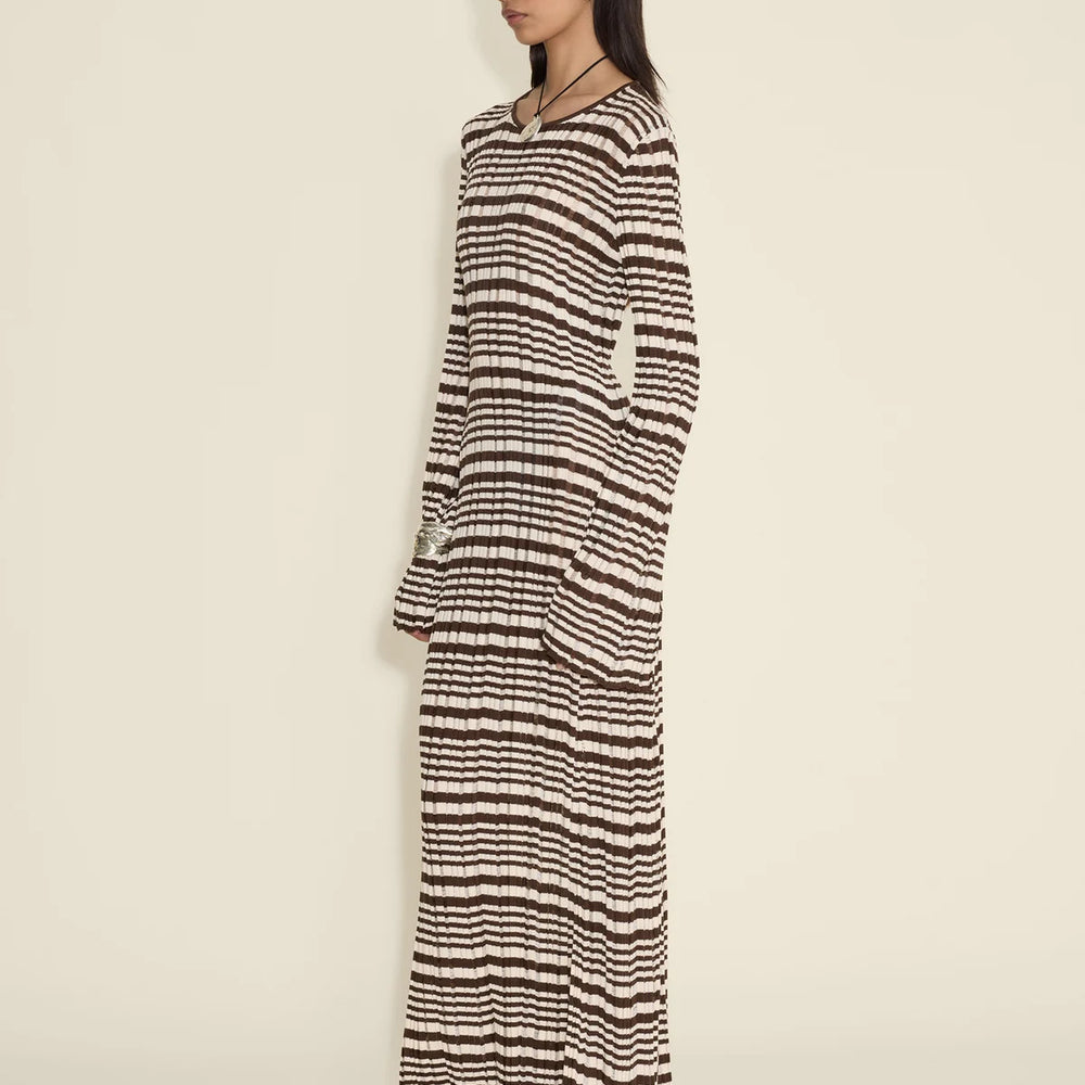 
                  
                    HOLZWEILER RIB STRIPE DRESS BROWN MIX
                  
                