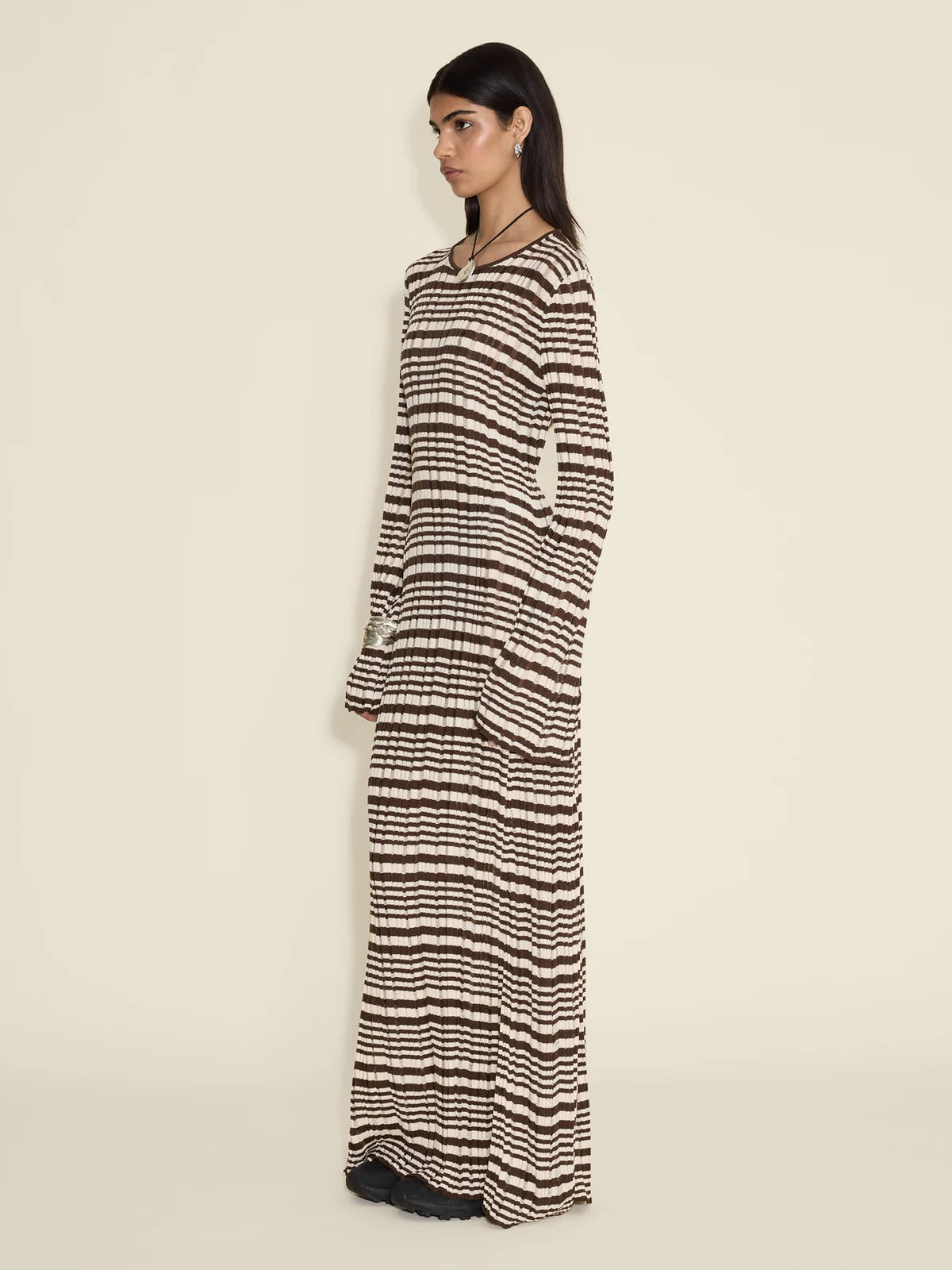 
                  
                    HOLZWEILER RIB STRIPE DRESS BROWN MIX
                  
                