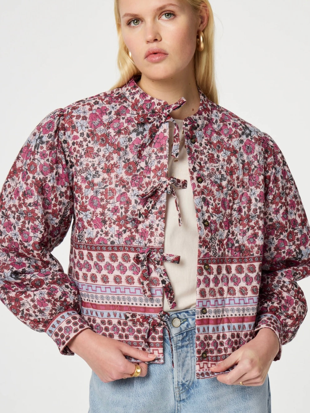 FABIENNE CHAPOT PATTY PRINTED JACKET RED/POWDER