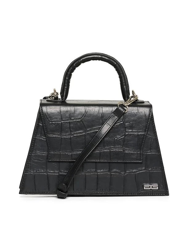 GESTUZ HARVEY  CROCO BAG BLACK