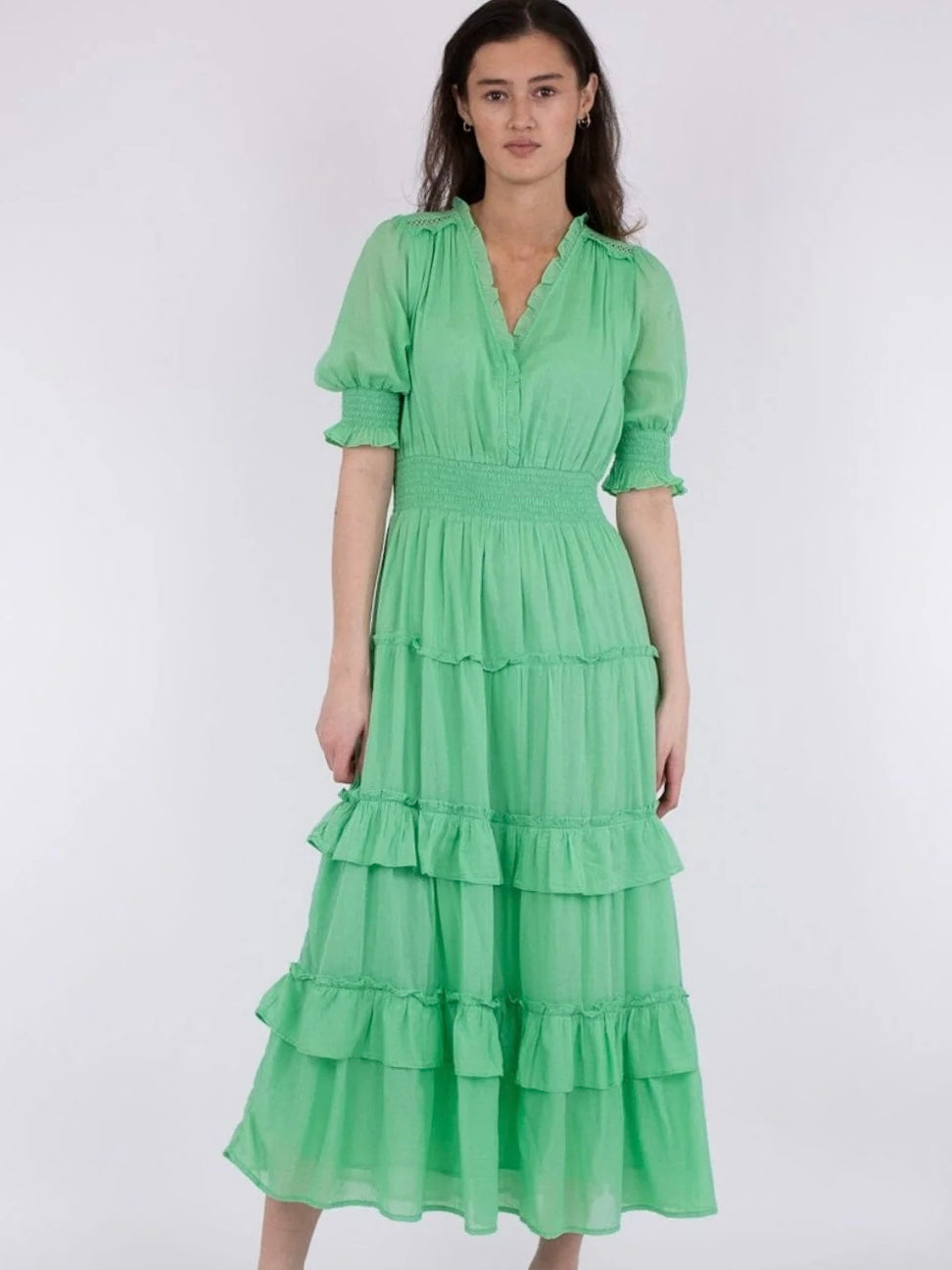 NEO NOIR SOPHIE S VOILE DRESS APPLE GREEN