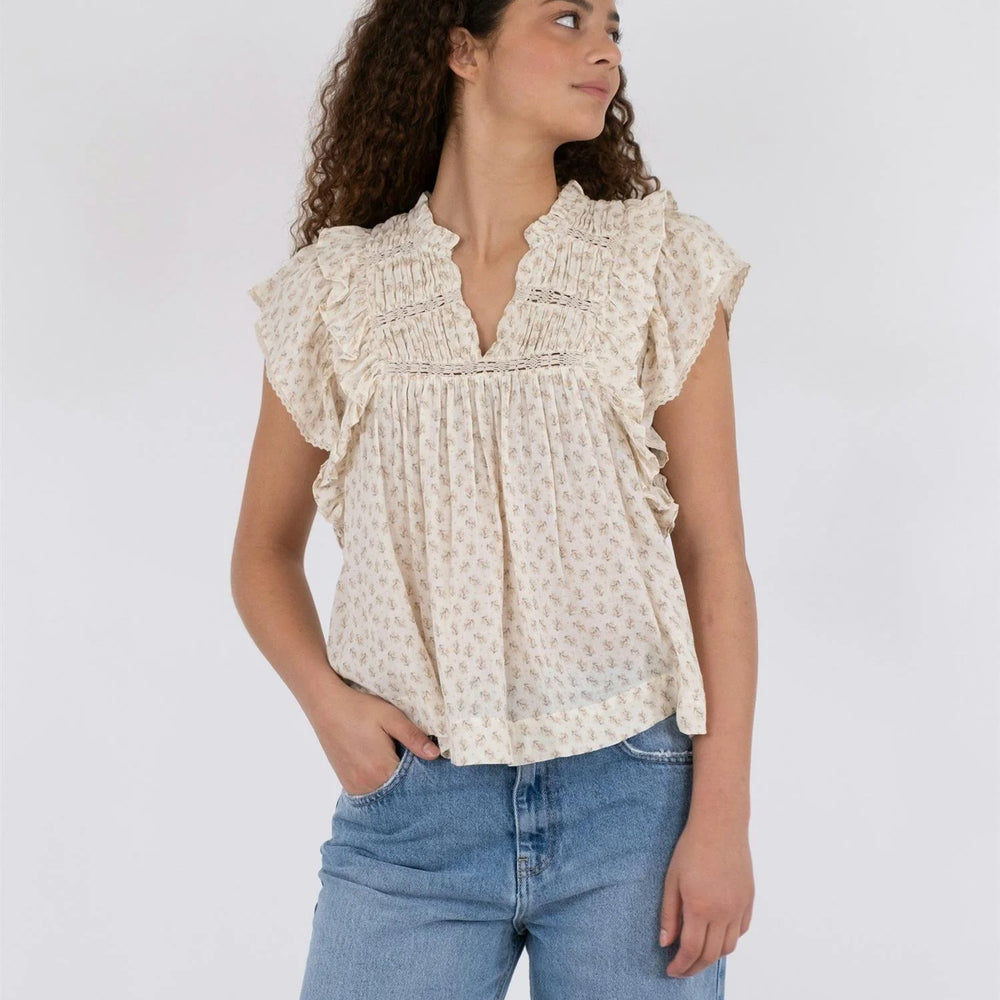 
                  
                    NEO NOIR JAYLA BASIC BLOSSOM TOP CREME
                  
                