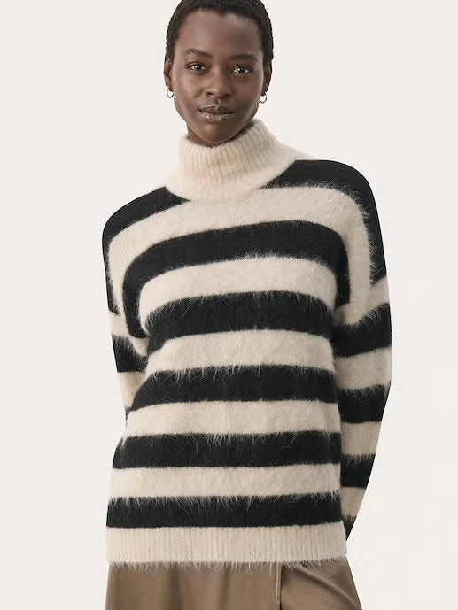 PART TWO LIEPA PULLOVER BLACK STRIPE