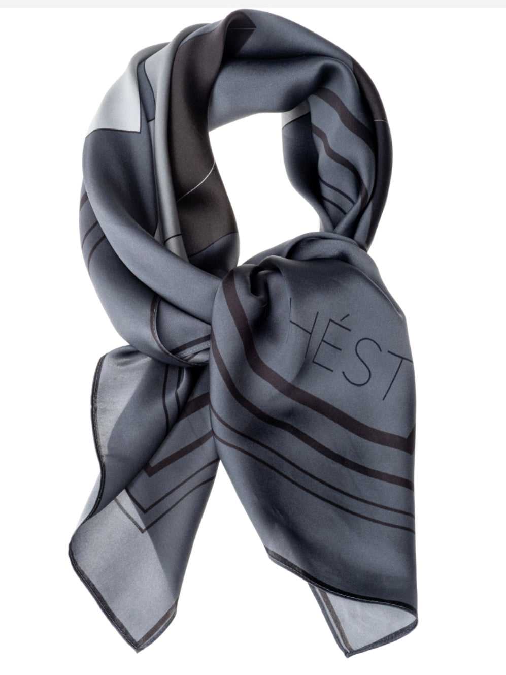 HEST BILBAO SILK SCARF SMALL GREY