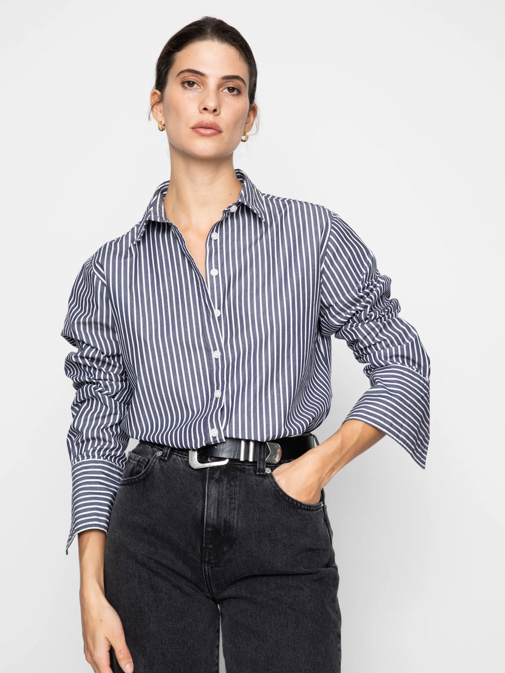 CAMILLA PIHL FRITILA SHIRT DARK NAVY STRIPE