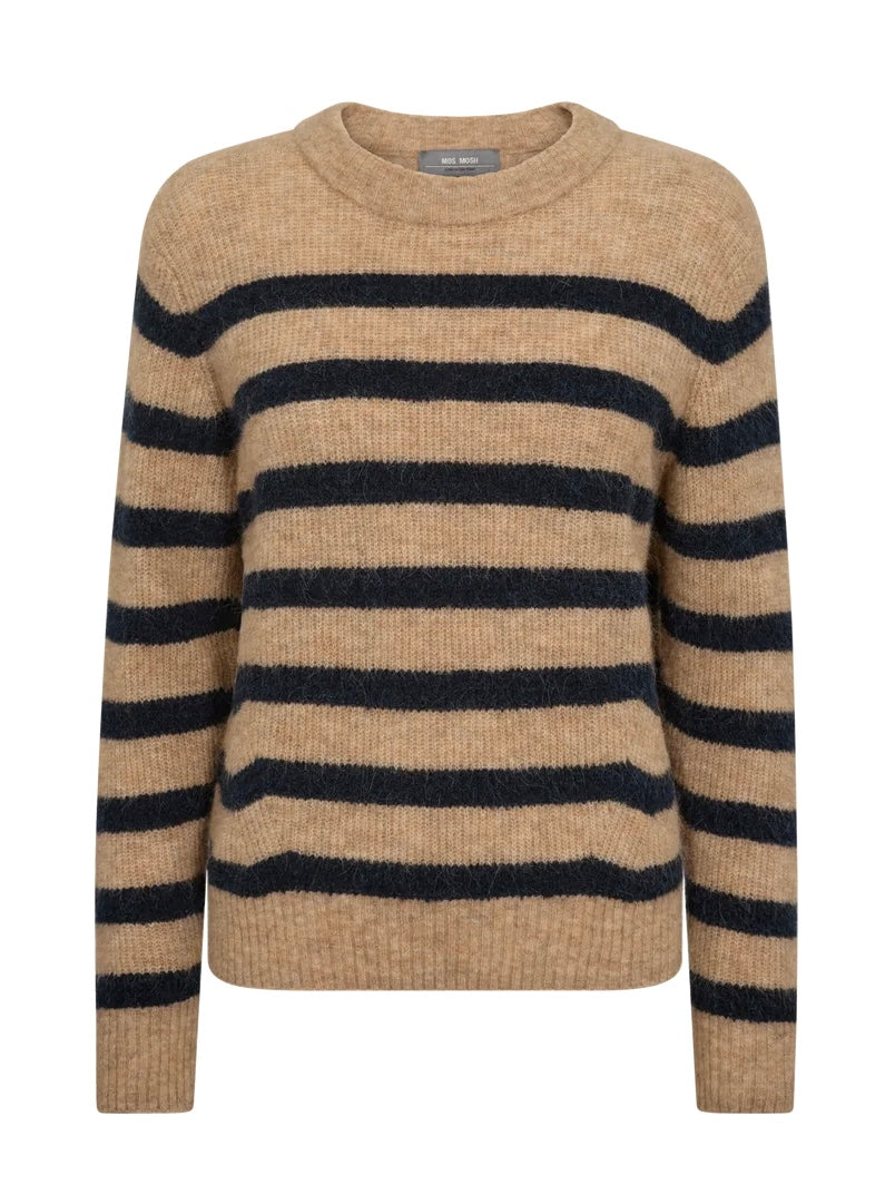 
                  
                    MOS MOSH THORA STRIPE CREWNECK KNIT TANNIN
                  
                