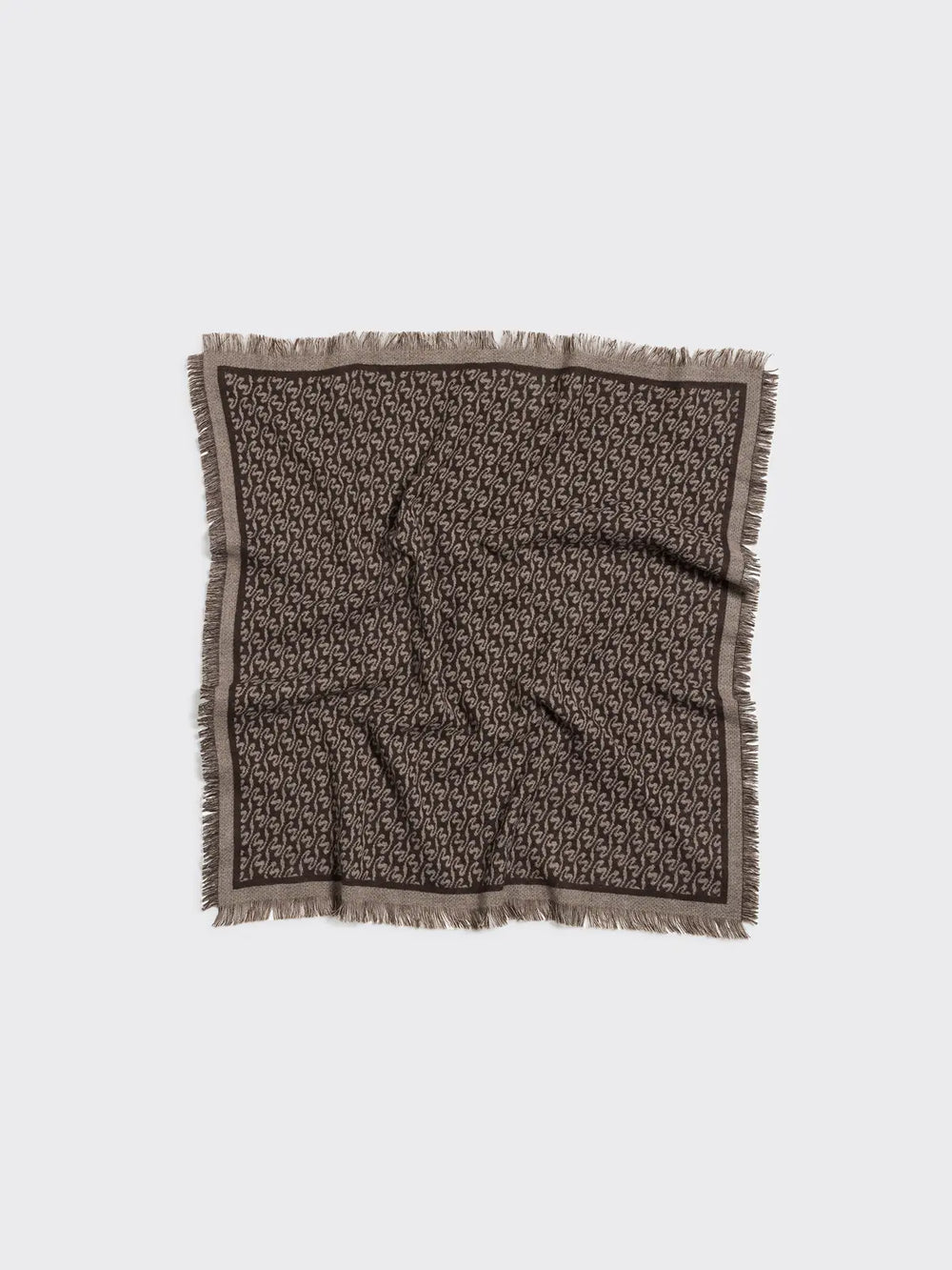 HOLZWEILER FINE WOOL SCARF MONOGRAM BROWN MIX