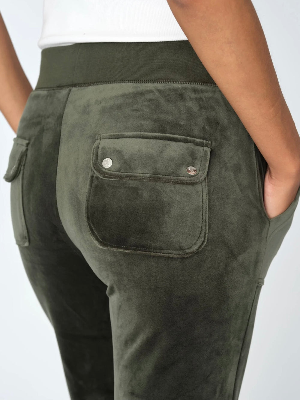 JUICY COUTURE VELOUR PANT DARK MOSS