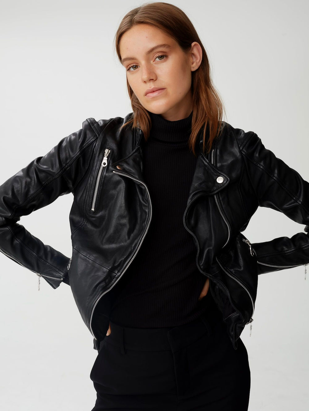 新しいブランド レディース ジャケット JOANA - Leather jacket black