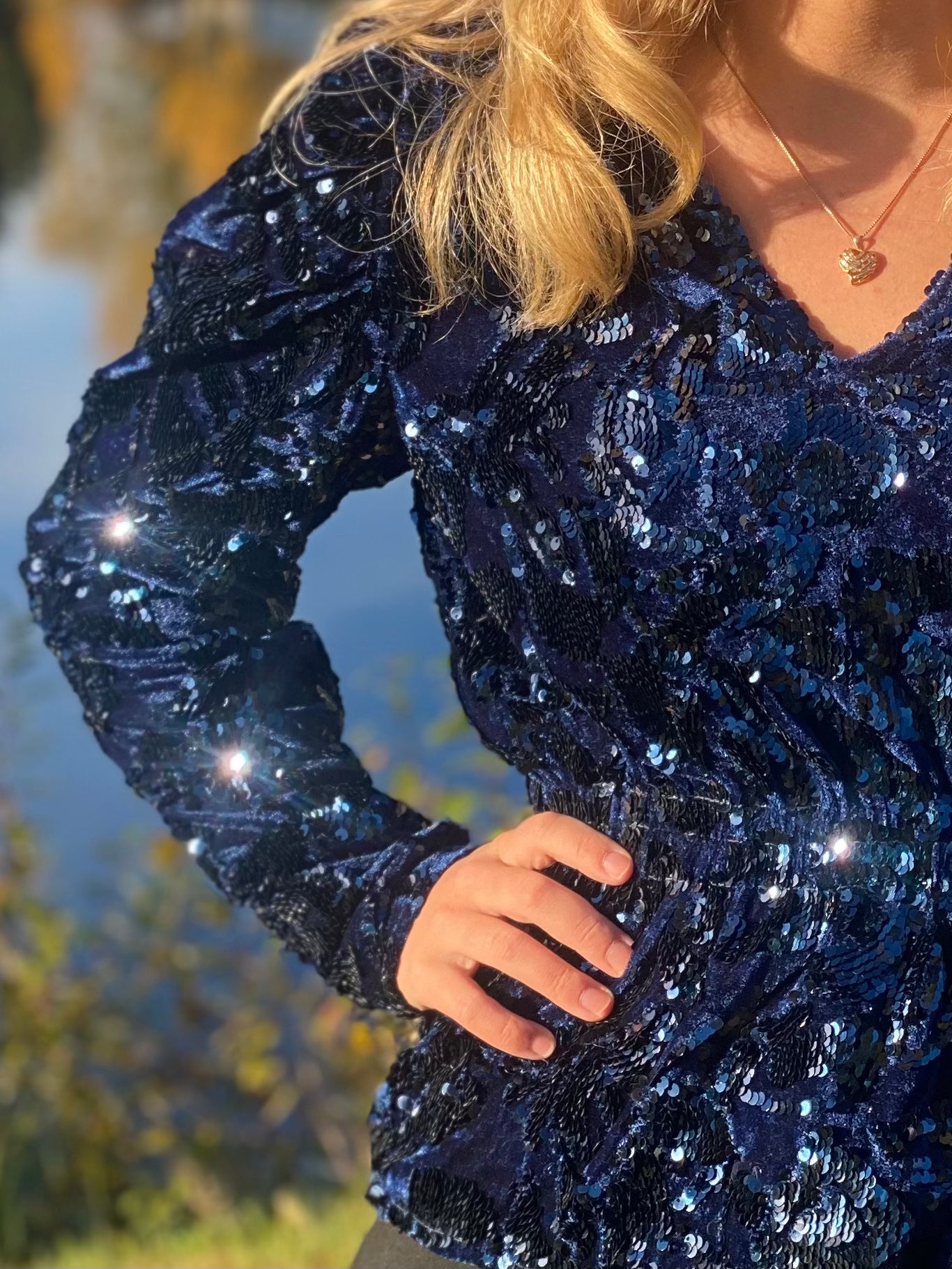 
                  
                    CAMILLA PIHL SCARLETT SEQUIN TOP NAVY
                  
                